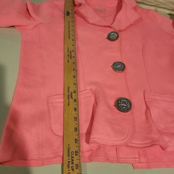 Neon Buddha Jacket Womens Large Pink‎ Blazer Artsy Buttons Stretch Boho Casual - Picture 9 of 10